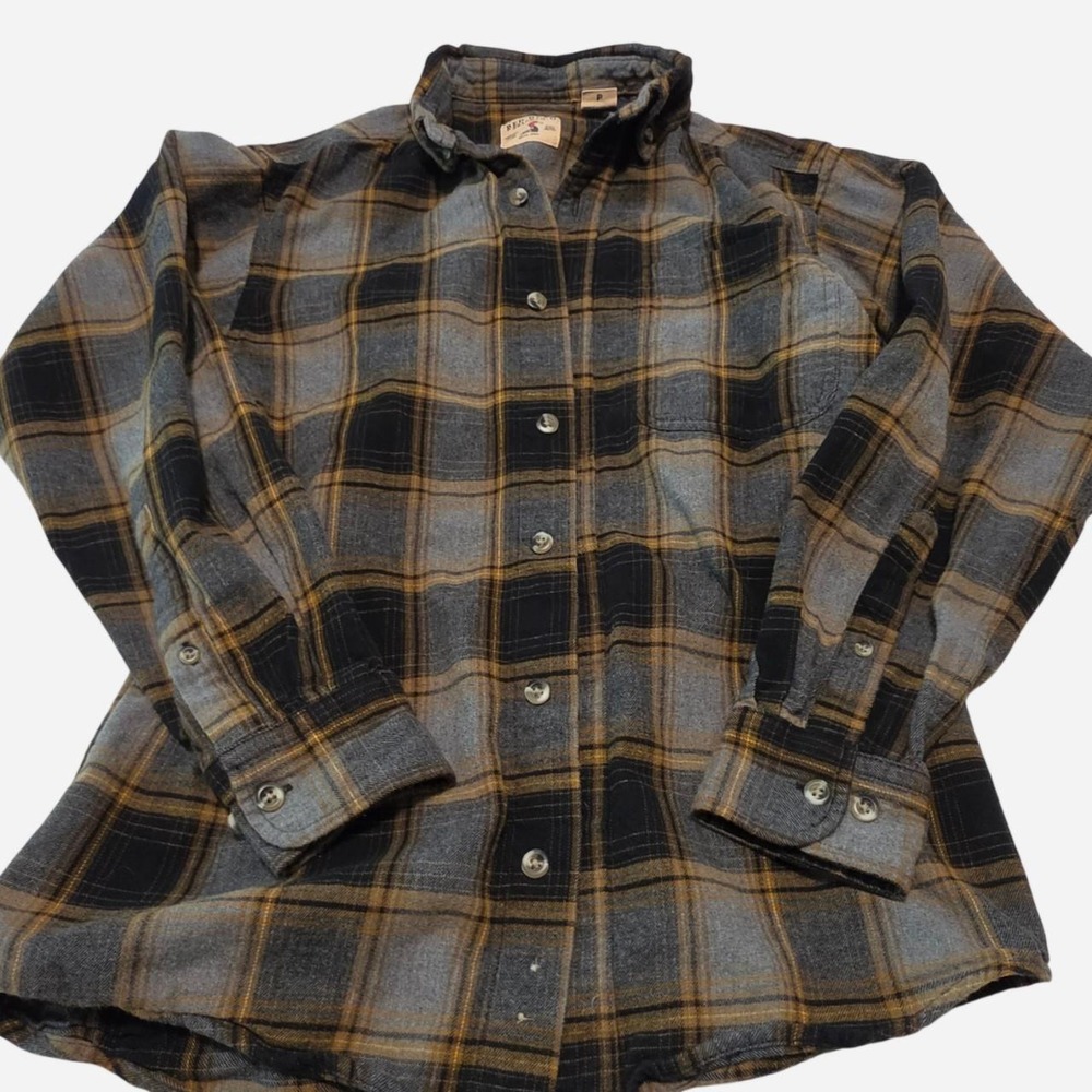 Red Head Brand Co. Charcoal & Yellow Plaid Heavy Cotton Flannel